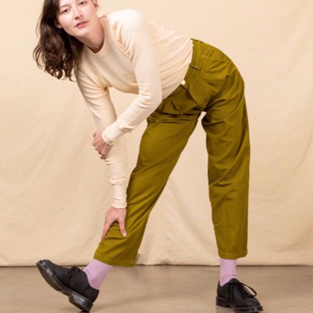 Olive green Big Bud Press trouser pants